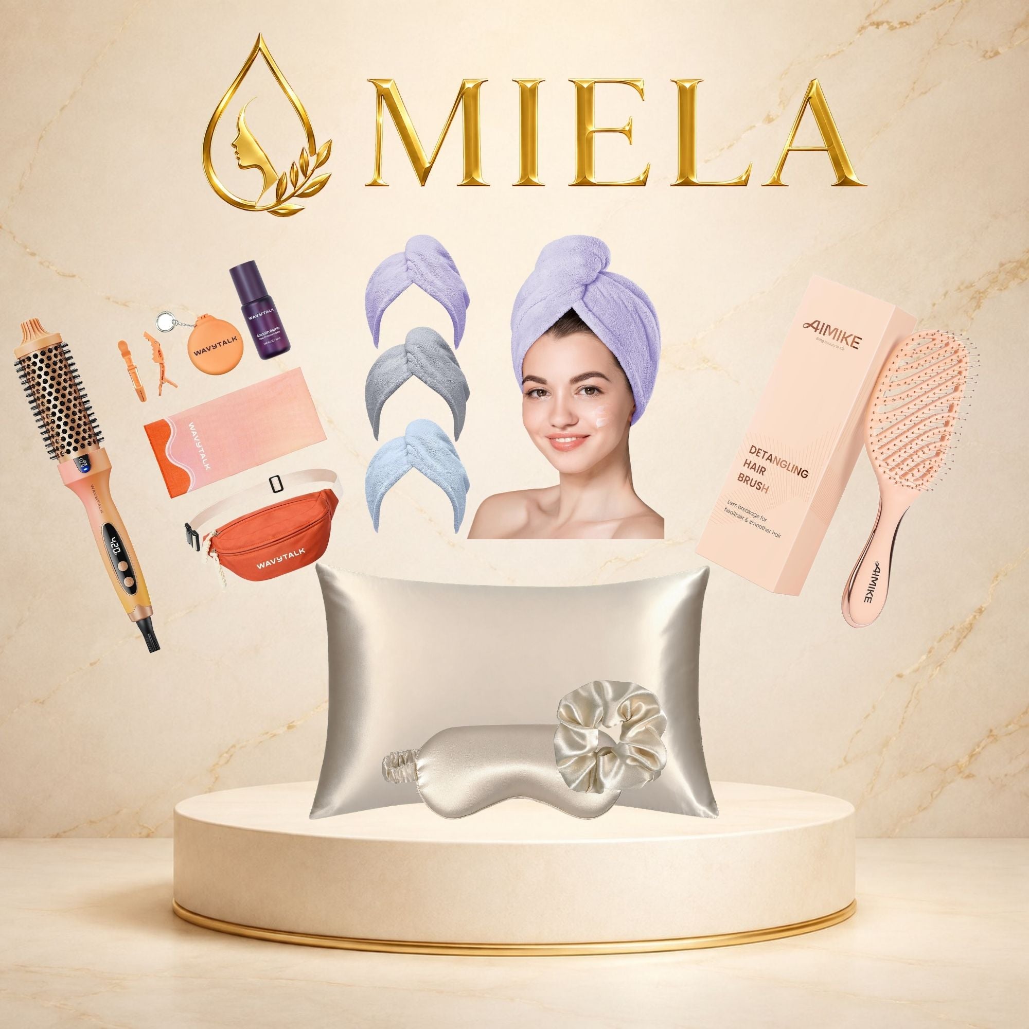 Kit Salón en Casa — Cepillo Térmico + Set de Satín | 8 piezas
